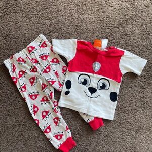 Paw Patrol Red and White Kids Pajama Set